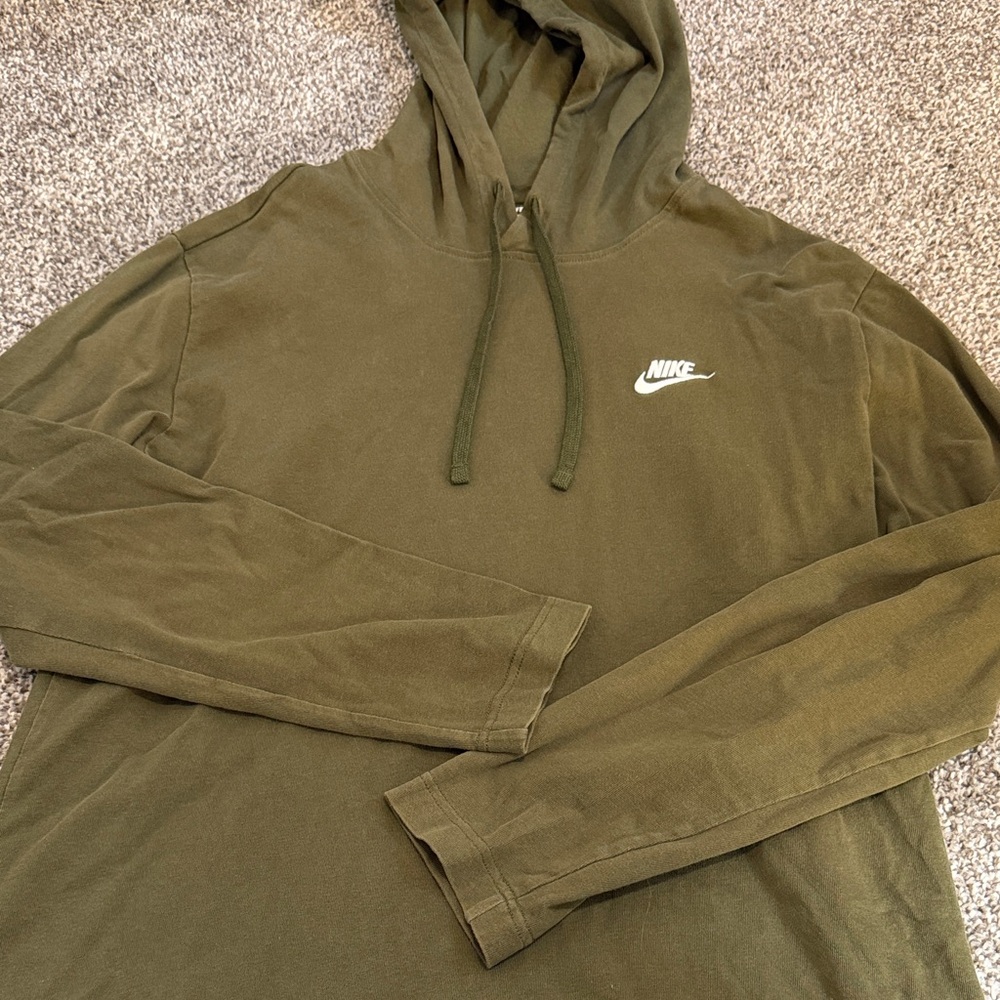 Nike Men's Forest Green Shirt Hoodie